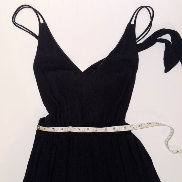 Rokoko Black Strappy Flowy Sleeveless Maxi Dress Sexy Side Slits Open Back LBD S - Picture 8 of 13